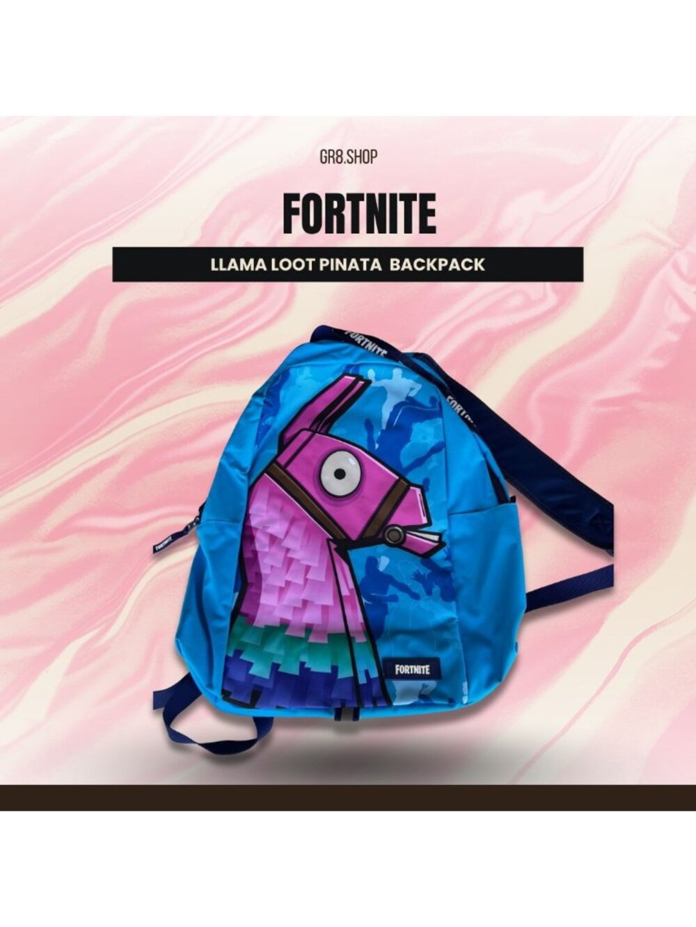 NEW Fortnite Llama Loot Pinata Backpack For Kids & Teens Blue With Camouflage In